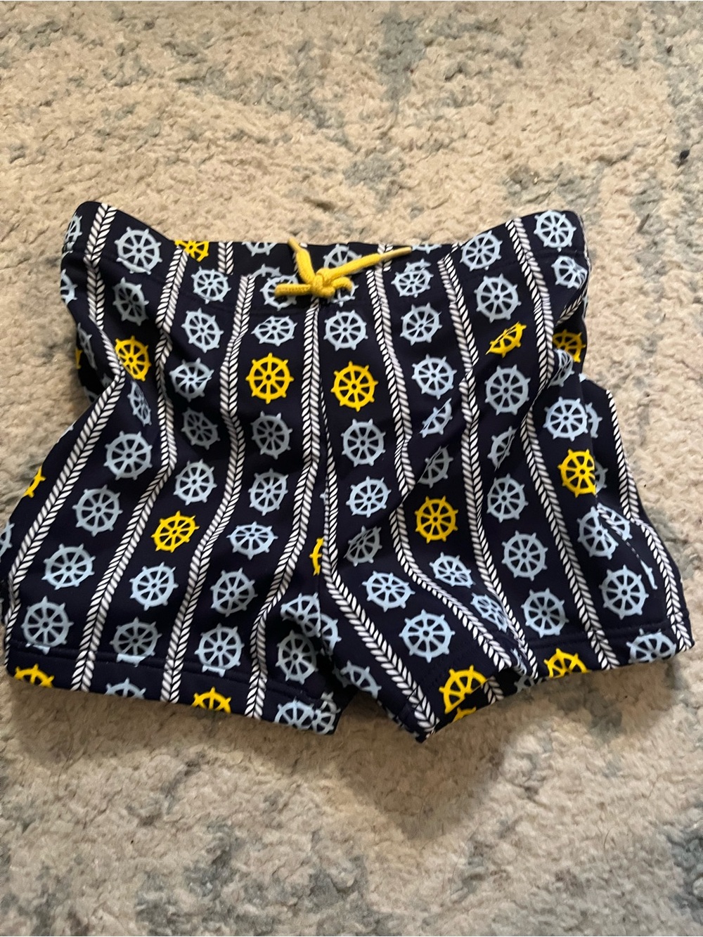 Nautical Print Navy Swim Shorts